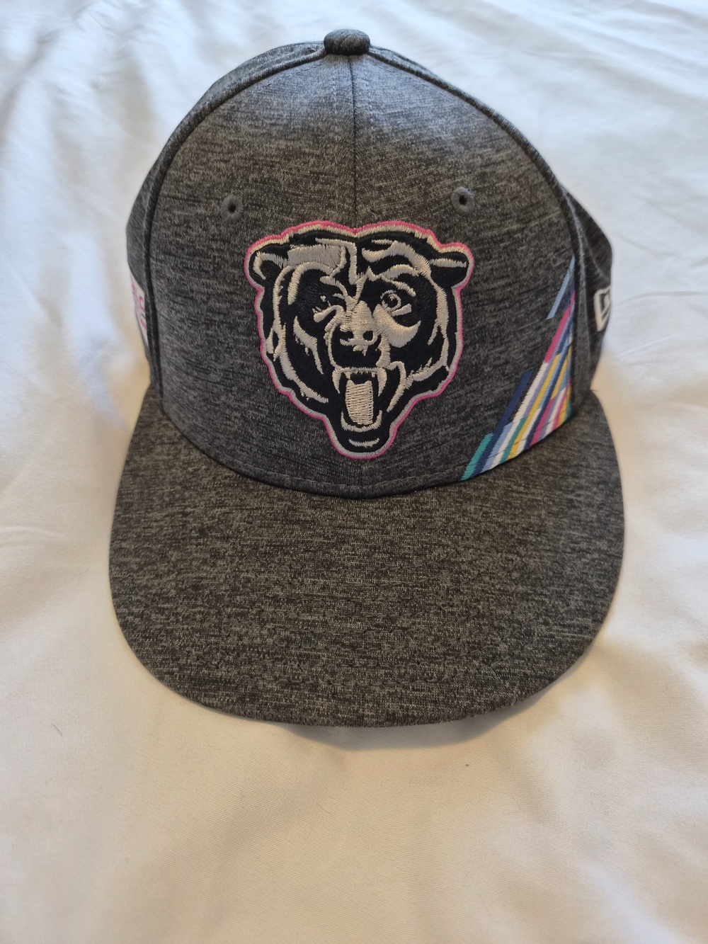 Chicago Bears Gray Crucial Catch New Era Fitted Hat Size 7 1/4